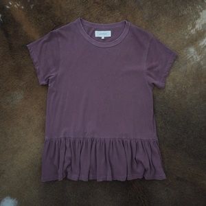 Lavender Ruffle Hem Top